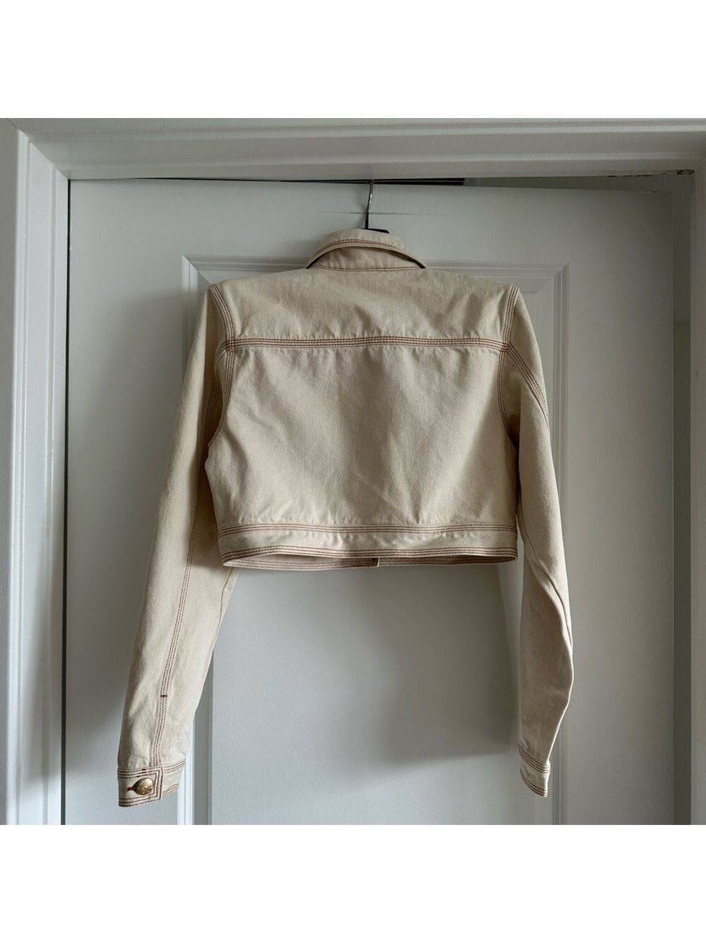 Farm Rio Off-White Gabardine Cropped Jacket - Picture 6 of 6